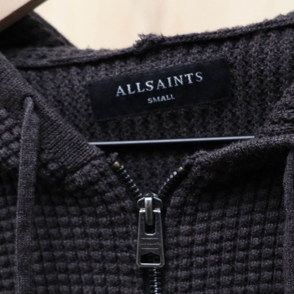 ALLSAINTS Charter Waffle-Knit Cotton Hoodie Small‎ - Picture 4 of 5